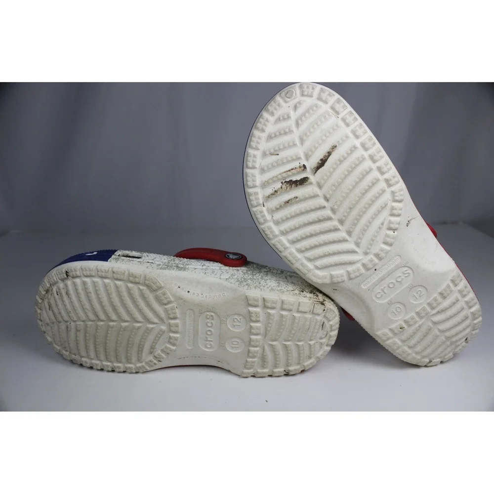 Crocs Classic Texas State Flag Clogs Red White Blue Distressed Patriotic Shoes